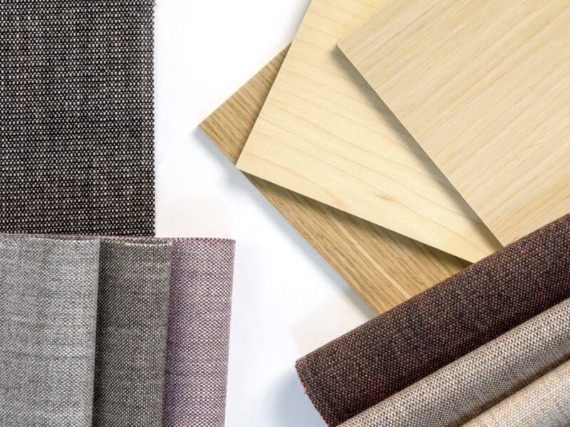 Variety of Spectrum product materials including textiles, finishes, laminates