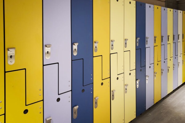 Colorful Spectrum Phenolic Lockers at Schulich Business School in Toronto, Ontario