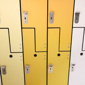Spectrum Phenolic Lockers in Melon Yellow Trespa finish at Schulich Business School