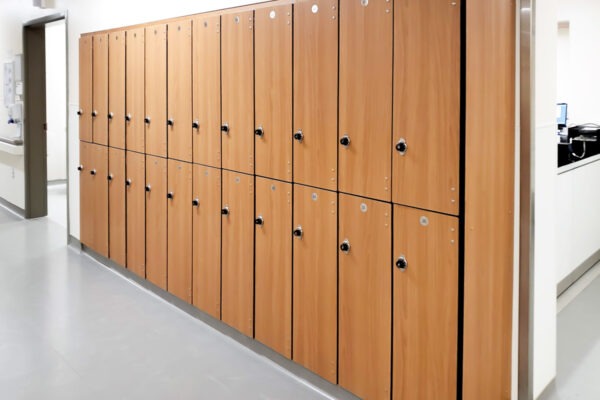 Spectrum Phenolic Lockers brings a touch of warmth to the hospital environment with Tuscan Walnut finish