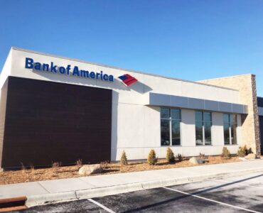 Bank of America in Brooklyn Center, MN, featuring Spectrum Facades Trespa® Meteon® NW09 Wenge wood panels