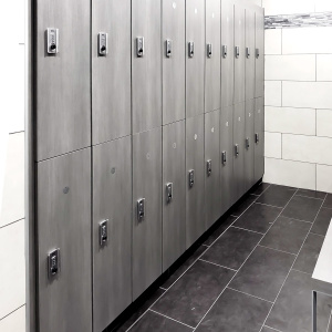 Side-view-of-Phenolic-lockers-with-digital-locks-in-grey-color