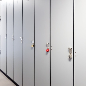 Functional full size phenolic lockers with hasp lock in grey color 03